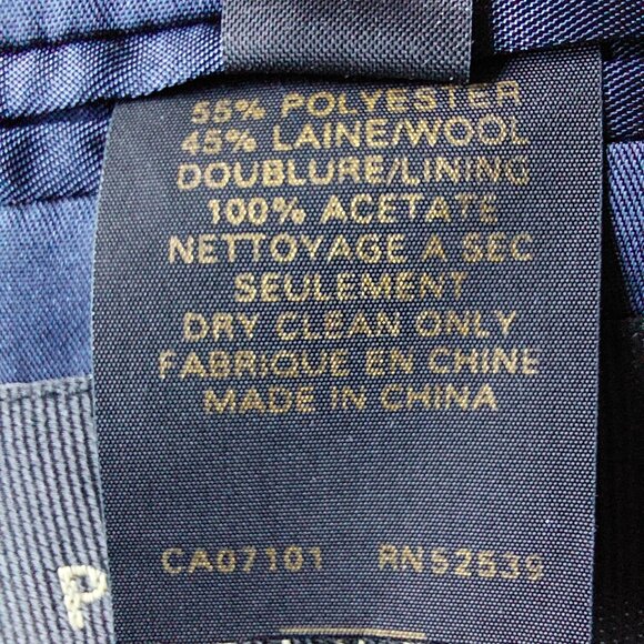 Profilo Studio Navy Grey  Paid Wool Blend Blazer , Size 44R - Picture 9 of 13